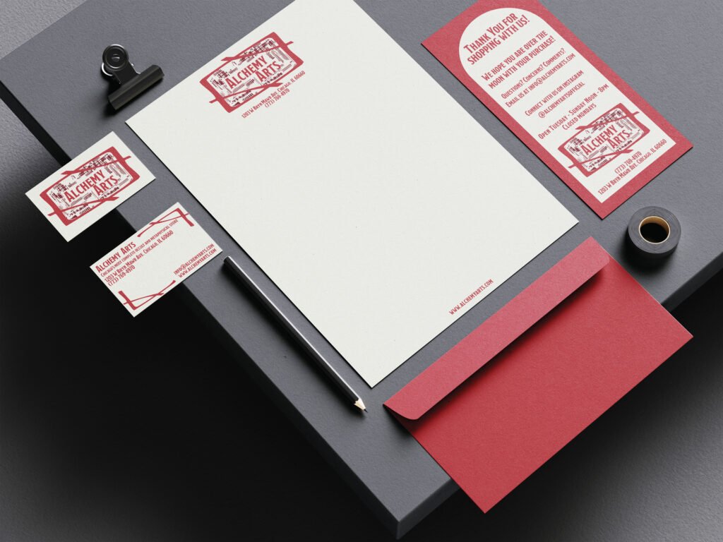 Burnish Point Alchemy Arts Brand Identity Logo Stationery
