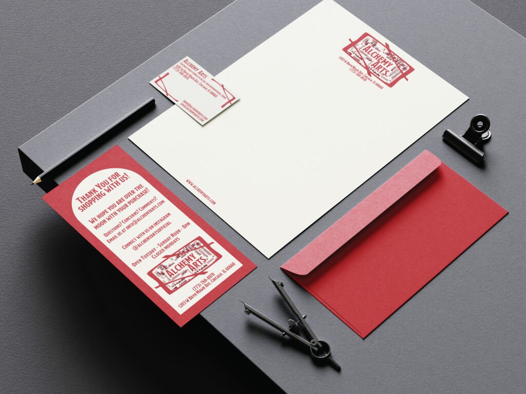 Burnish Point Alchemy Arts Brand Identity Logo Stationery