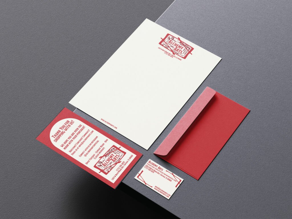Burnish Point Alchemy Arts Brand Identity Logo Stationery