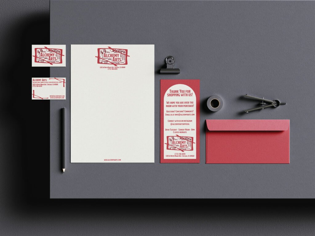 Burnish Point Alchemy Arts Brand Identity Logo Stationery