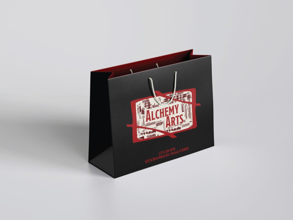 Burnish Point Alchemy Arts Brand Identity Logo Large Bag for Merchandise
