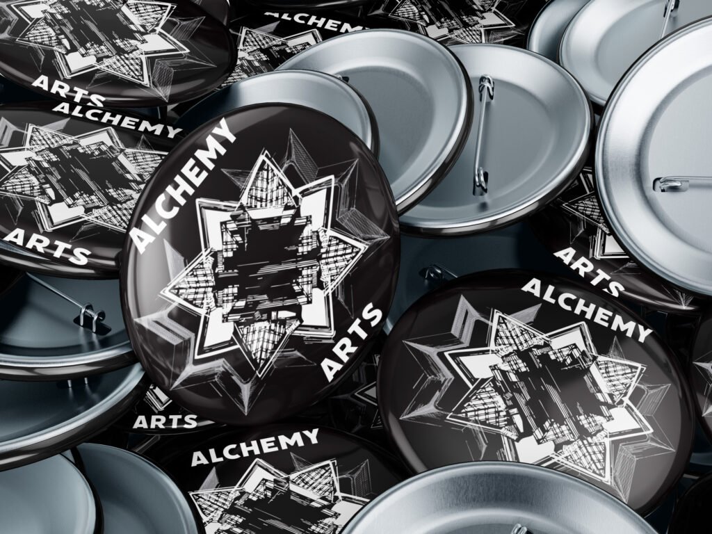 Burnish Point Alchemy Arts Brand Identity Logo Buttons