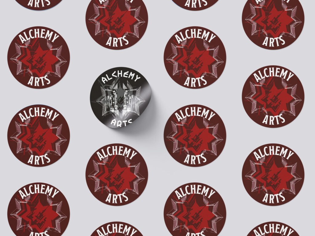 Burnish Point Alchemy Arts Brand Identity Logo Stickers